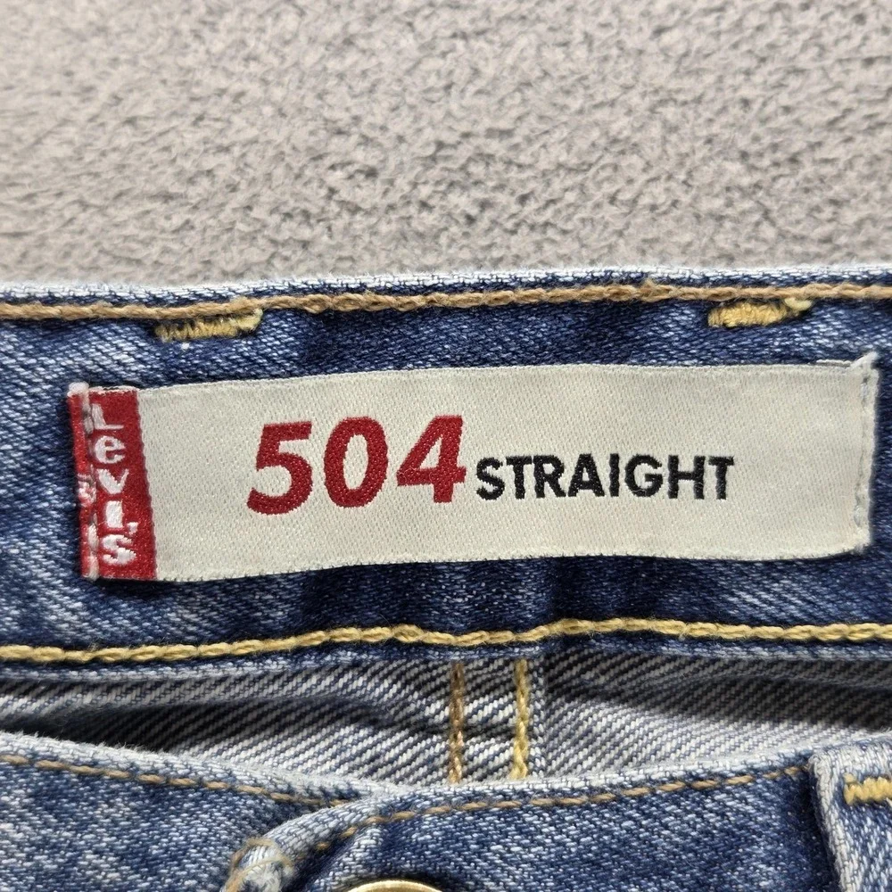Vintage Levis 504 Jeans Mens 33x34 Blue Straight Engineered Zip Fly Honeycomb